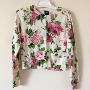 Girls Rose print Shabby Chic cardigan
